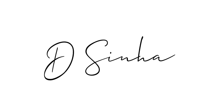 Design your own signature with our free online signature maker. With this signature software, you can create a handwritten (Allison_Script) signature for name D Sinha. D Sinha signature style 2 images and pictures png