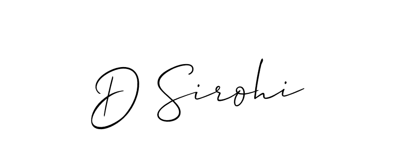 How to Draw D Sirohi signature style? Allison_Script is a latest design signature styles for name D Sirohi. D Sirohi signature style 2 images and pictures png