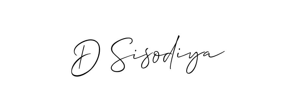 Make a short D Sisodiya signature style. Manage your documents anywhere anytime using Allison_Script. Create and add eSignatures, submit forms, share and send files easily. D Sisodiya signature style 2 images and pictures png