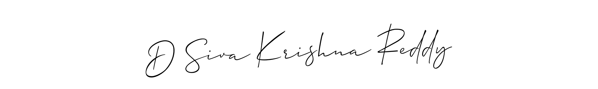 Allison_Script is a professional signature style that is perfect for those who want to add a touch of class to their signature. It is also a great choice for those who want to make their signature more unique. Get D Siva Krishna Reddy name to fancy signature for free. D Siva Krishna Reddy signature style 2 images and pictures png