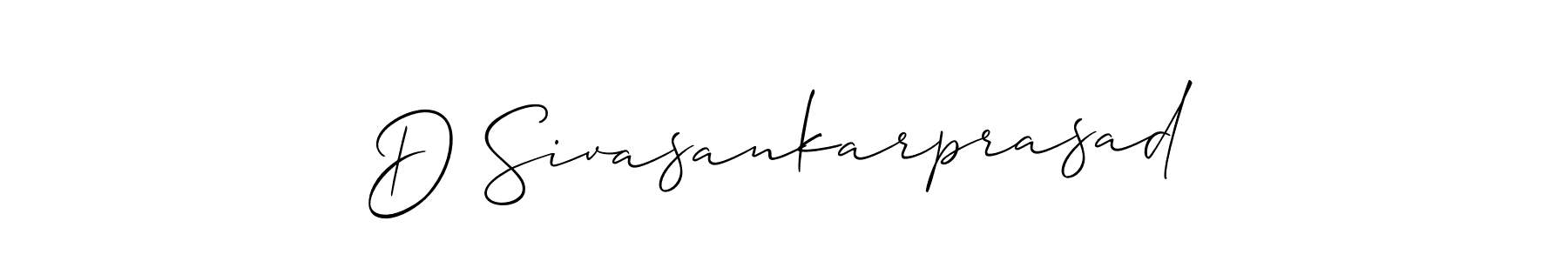 Design your own signature with our free online signature maker. With this signature software, you can create a handwritten (Allison_Script) signature for name D Sivasankarprasad. D Sivasankarprasad signature style 2 images and pictures png