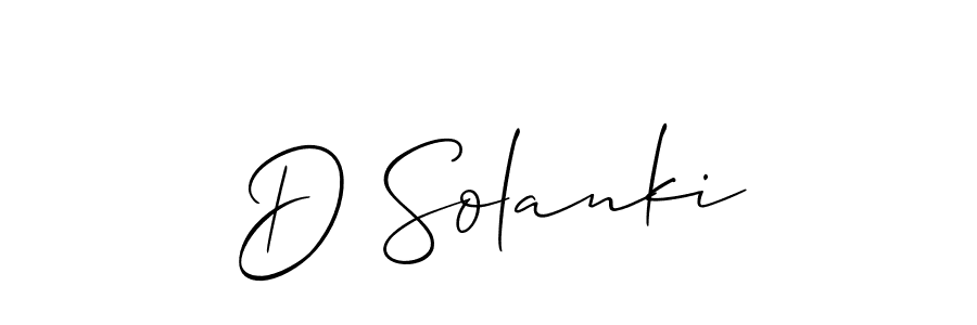 Design your own signature with our free online signature maker. With this signature software, you can create a handwritten (Allison_Script) signature for name D Solanki. D Solanki signature style 2 images and pictures png