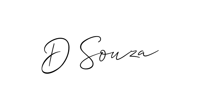 You should practise on your own different ways (Allison_Script) to write your name (D Souza) in signature. don't let someone else do it for you. D Souza signature style 2 images and pictures png