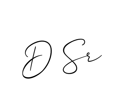 Allison_Script is a professional signature style that is perfect for those who want to add a touch of class to their signature. It is also a great choice for those who want to make their signature more unique. Get D Sr name to fancy signature for free. D Sr signature style 2 images and pictures png