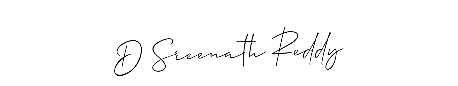 You should practise on your own different ways (Allison_Script) to write your name (D Sreenath Reddy) in signature. don't let someone else do it for you. D Sreenath Reddy signature style 2 images and pictures png