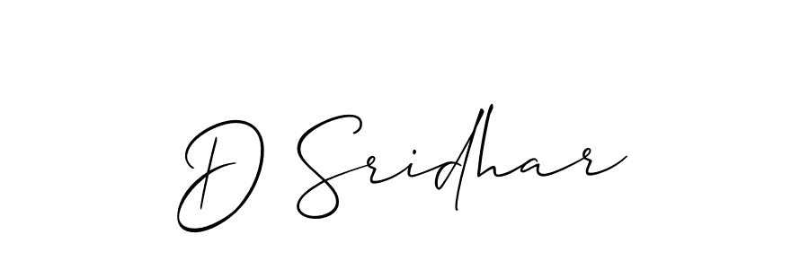 Design your own signature with our free online signature maker. With this signature software, you can create a handwritten (Allison_Script) signature for name D Sridhar. D Sridhar signature style 2 images and pictures png