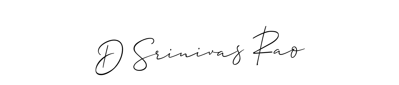 Use a signature maker to create a handwritten signature online. With this signature software, you can design (Allison_Script) your own signature for name D Srinivas Rao. D Srinivas Rao signature style 2 images and pictures png
