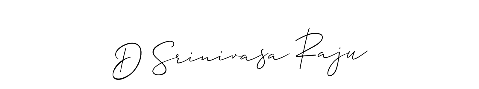How to make D Srinivasa Raju name signature. Use Allison_Script style for creating short signs online. This is the latest handwritten sign. D Srinivasa Raju signature style 2 images and pictures png