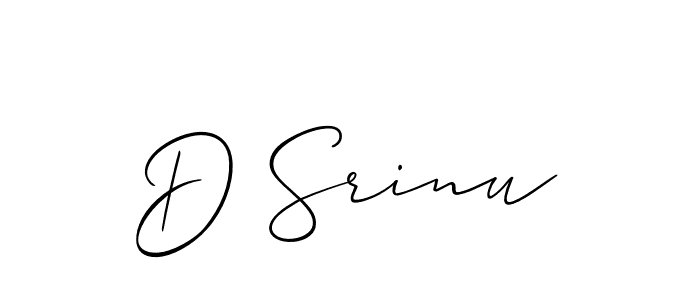 if you are searching for the best signature style for your name D Srinu. so please give up your signature search. here we have designed multiple signature styles  using Allison_Script. D Srinu signature style 2 images and pictures png