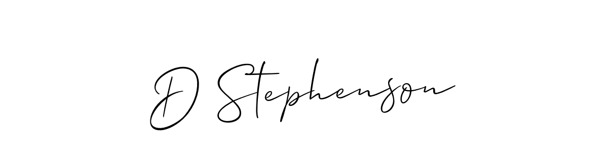 The best way (Allison_Script) to make a short signature is to pick only two or three words in your name. The name D Stephenson include a total of six letters. For converting this name. D Stephenson signature style 2 images and pictures png