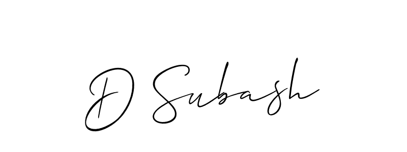 Make a beautiful signature design for name D Subash. With this signature (Allison_Script) style, you can create a handwritten signature for free. D Subash signature style 2 images and pictures png