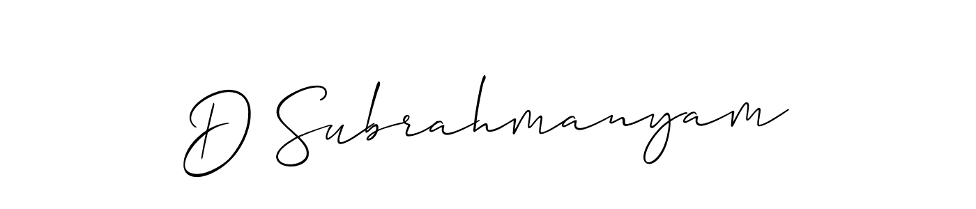 Make a beautiful signature design for name D Subrahmanyam. Use this online signature maker to create a handwritten signature for free. D Subrahmanyam signature style 2 images and pictures png