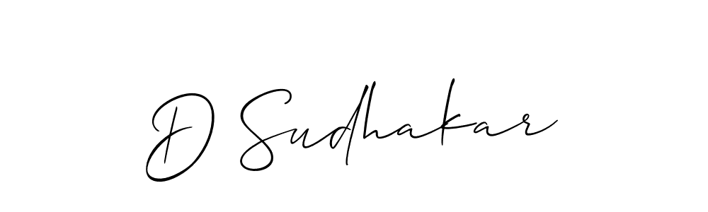 Use a signature maker to create a handwritten signature online. With this signature software, you can design (Allison_Script) your own signature for name D Sudhakar. D Sudhakar signature style 2 images and pictures png