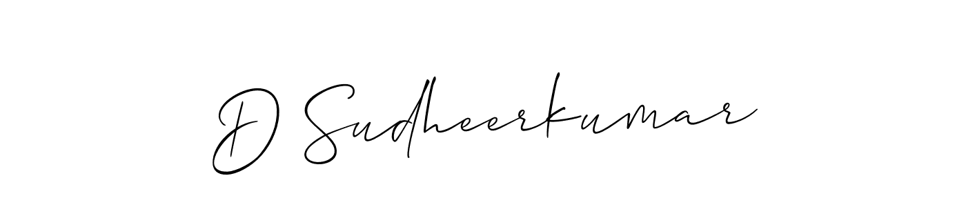 Also You can easily find your signature by using the search form. We will create D Sudheerkumar name handwritten signature images for you free of cost using Allison_Script sign style. D Sudheerkumar signature style 2 images and pictures png