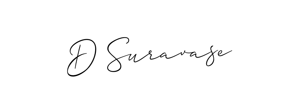 You should practise on your own different ways (Allison_Script) to write your name (D Suravase) in signature. don't let someone else do it for you. D Suravase signature style 2 images and pictures png