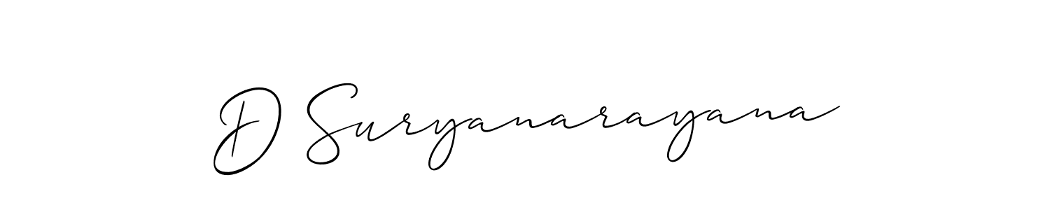This is the best signature style for the D Suryanarayana name. Also you like these signature font (Allison_Script). Mix name signature. D Suryanarayana signature style 2 images and pictures png