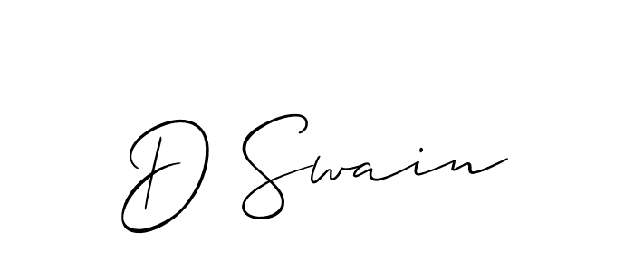Design your own signature with our free online signature maker. With this signature software, you can create a handwritten (Allison_Script) signature for name D Swain. D Swain signature style 2 images and pictures png