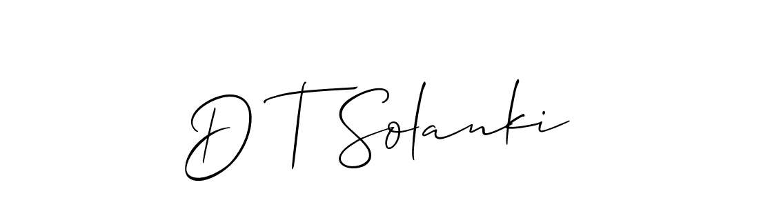 Make a short D T Solanki signature style. Manage your documents anywhere anytime using Allison_Script. Create and add eSignatures, submit forms, share and send files easily. D T Solanki signature style 2 images and pictures png