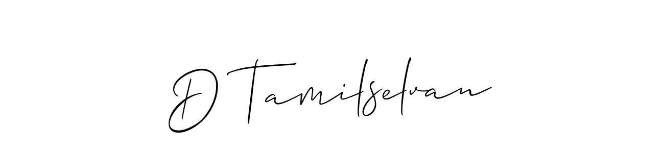 You should practise on your own different ways (Allison_Script) to write your name (D Tamilselvan) in signature. don't let someone else do it for you. D Tamilselvan signature style 2 images and pictures png