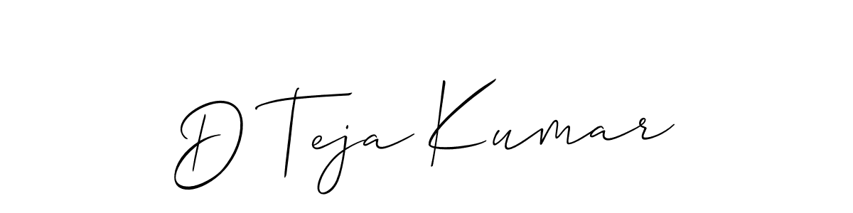 Use a signature maker to create a handwritten signature online. With this signature software, you can design (Allison_Script) your own signature for name D Teja Kumar. D Teja Kumar signature style 2 images and pictures png