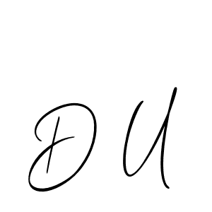 Allison_Script is a professional signature style that is perfect for those who want to add a touch of class to their signature. It is also a great choice for those who want to make their signature more unique. Get D U name to fancy signature for free. D U signature style 2 images and pictures png