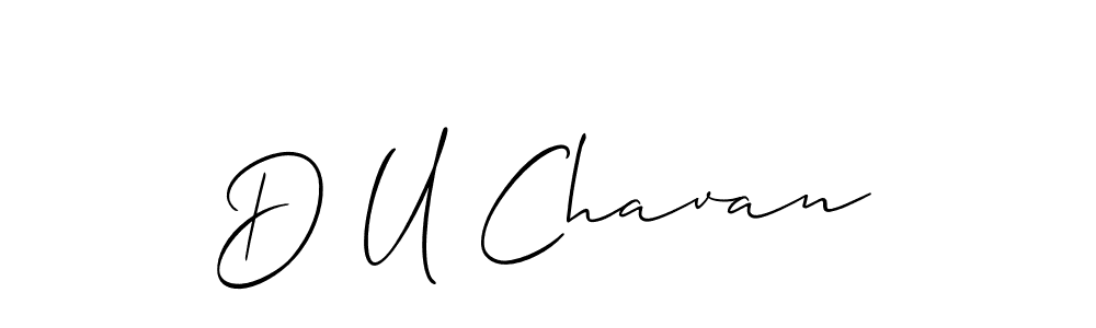 How to make D U Chavan name signature. Use Allison_Script style for creating short signs online. This is the latest handwritten sign. D U Chavan signature style 2 images and pictures png