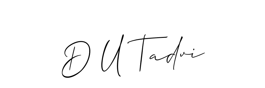 D U Tadvi stylish signature style. Best Handwritten Sign (Allison_Script) for my name. Handwritten Signature Collection Ideas for my name D U Tadvi. D U Tadvi signature style 2 images and pictures png