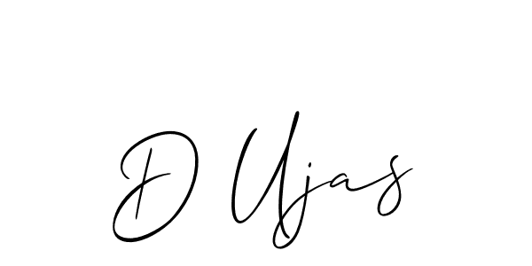 Allison_Script is a professional signature style that is perfect for those who want to add a touch of class to their signature. It is also a great choice for those who want to make their signature more unique. Get D Ujas name to fancy signature for free. D Ujas signature style 2 images and pictures png