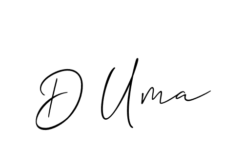 The best way (Allison_Script) to make a short signature is to pick only two or three words in your name. The name D Uma include a total of six letters. For converting this name. D Uma signature style 2 images and pictures png