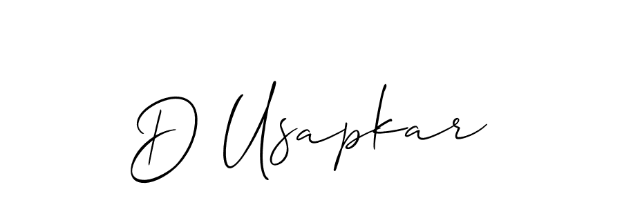 How to make D Usapkar signature? Allison_Script is a professional autograph style. Create handwritten signature for D Usapkar name. D Usapkar signature style 2 images and pictures png