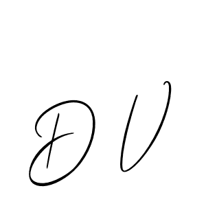 How to make D V signature? Allison_Script is a professional autograph style. Create handwritten signature for D V name. D V signature style 2 images and pictures png