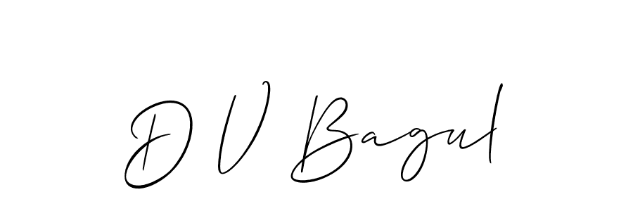 Allison_Script is a professional signature style that is perfect for those who want to add a touch of class to their signature. It is also a great choice for those who want to make their signature more unique. Get D V Bagul name to fancy signature for free. D V Bagul signature style 2 images and pictures png