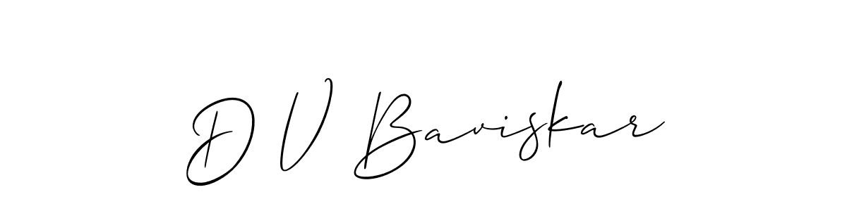 Similarly Allison_Script is the best handwritten signature design. Signature creator online .You can use it as an online autograph creator for name D V Baviskar. D V Baviskar signature style 2 images and pictures png