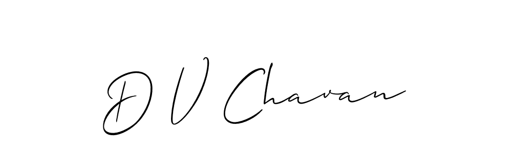 Make a beautiful signature design for name D V Chavan. With this signature (Allison_Script) style, you can create a handwritten signature for free. D V Chavan signature style 2 images and pictures png