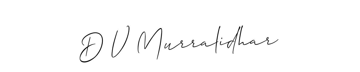 Create a beautiful signature design for name D V Murralidhar. With this signature (Allison_Script) fonts, you can make a handwritten signature for free. D V Murralidhar signature style 2 images and pictures png