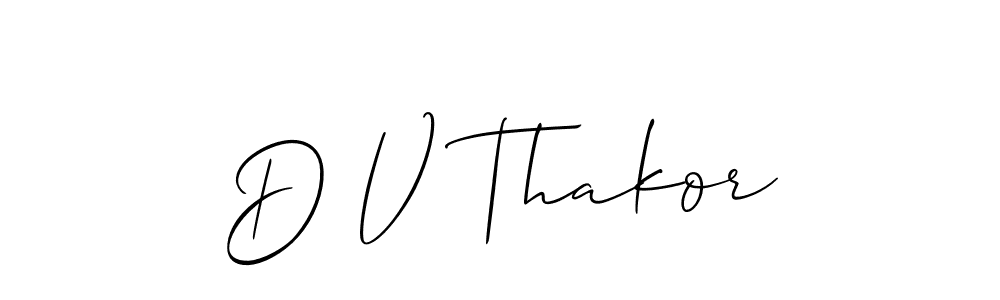 How to make D V Thakor name signature. Use Allison_Script style for creating short signs online. This is the latest handwritten sign. D V Thakor signature style 2 images and pictures png