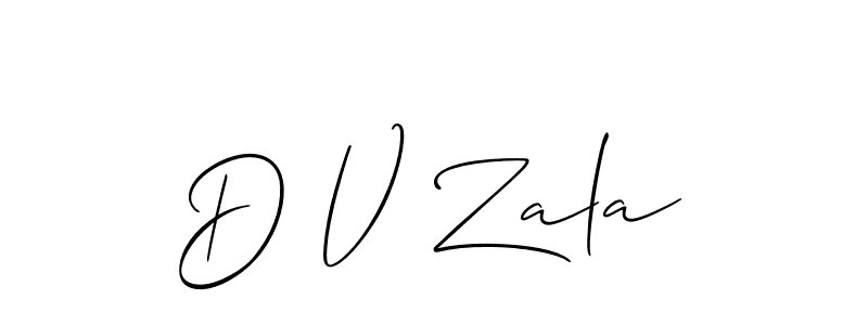 Also we have D V Zala name is the best signature style. Create professional handwritten signature collection using Allison_Script autograph style. D V Zala signature style 2 images and pictures png