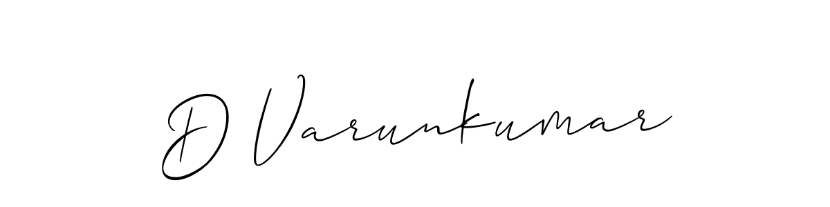 How to make D Varunkumar name signature. Use Allison_Script style for creating short signs online. This is the latest handwritten sign. D Varunkumar signature style 2 images and pictures png