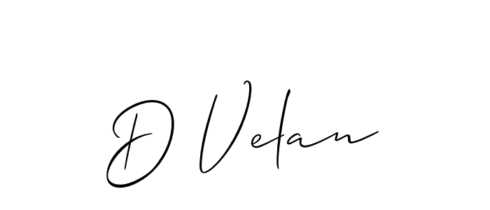 Make a beautiful signature design for name D Velan. With this signature (Allison_Script) style, you can create a handwritten signature for free. D Velan signature style 2 images and pictures png