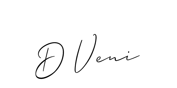 The best way (Allison_Script) to make a short signature is to pick only two or three words in your name. The name D Veni include a total of six letters. For converting this name. D Veni signature style 2 images and pictures png