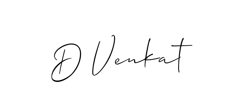Design your own signature with our free online signature maker. With this signature software, you can create a handwritten (Allison_Script) signature for name D Venkat. D Venkat signature style 2 images and pictures png