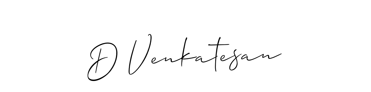 How to make D Venkatesan name signature. Use Allison_Script style for creating short signs online. This is the latest handwritten sign. D Venkatesan signature style 2 images and pictures png