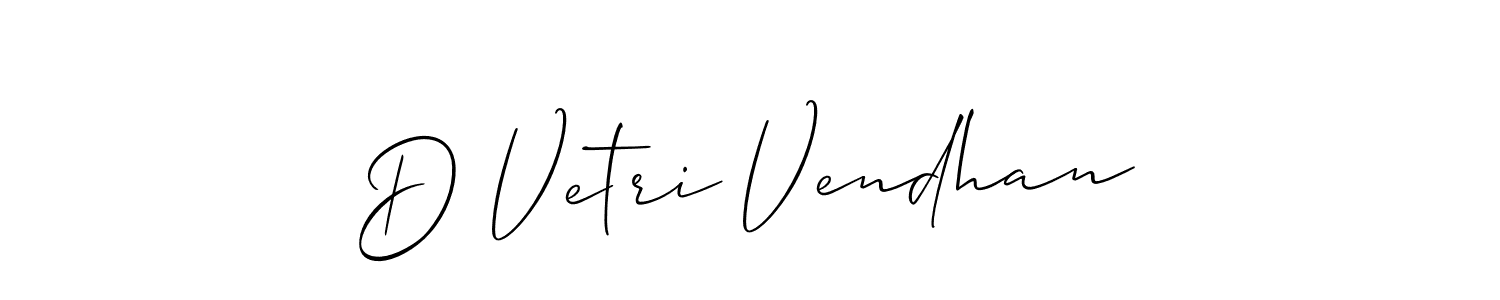 Use a signature maker to create a handwritten signature online. With this signature software, you can design (Allison_Script) your own signature for name D Vetri Vendhan. D Vetri Vendhan signature style 2 images and pictures png