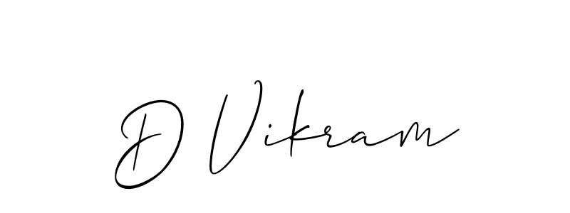 Use a signature maker to create a handwritten signature online. With this signature software, you can design (Allison_Script) your own signature for name D Vikram. D Vikram signature style 2 images and pictures png
