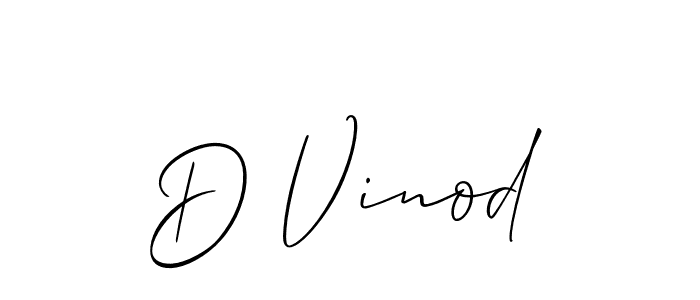 Use a signature maker to create a handwritten signature online. With this signature software, you can design (Allison_Script) your own signature for name D Vinod. D Vinod signature style 2 images and pictures png