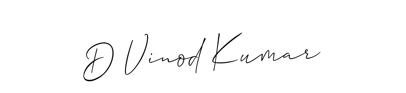 Make a beautiful signature design for name D Vinod Kumar. With this signature (Allison_Script) style, you can create a handwritten signature for free. D Vinod Kumar signature style 2 images and pictures png