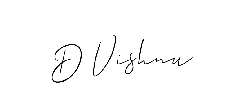 It looks lik you need a new signature style for name D Vishnu. Design unique handwritten (Allison_Script) signature with our free signature maker in just a few clicks. D Vishnu signature style 2 images and pictures png