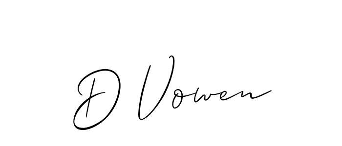 How to make D Vowen name signature. Use Allison_Script style for creating short signs online. This is the latest handwritten sign. D Vowen signature style 2 images and pictures png