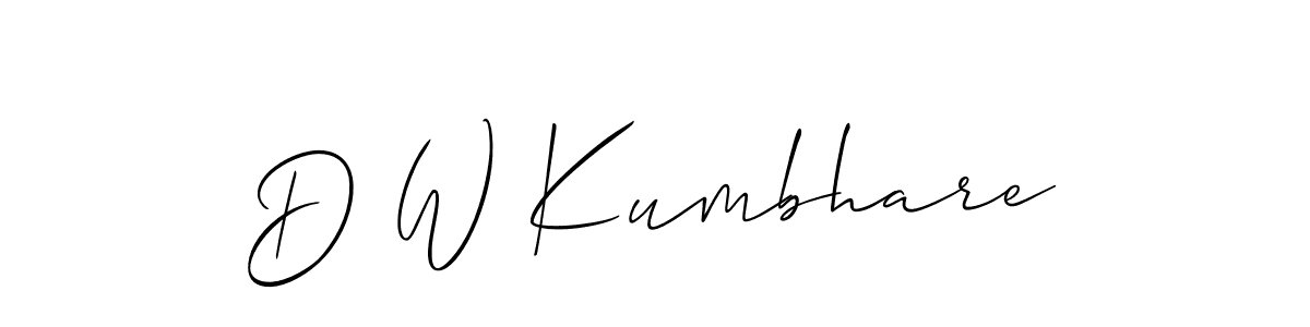 How to make D W Kumbhare signature? Allison_Script is a professional autograph style. Create handwritten signature for D W Kumbhare name. D W Kumbhare signature style 2 images and pictures png