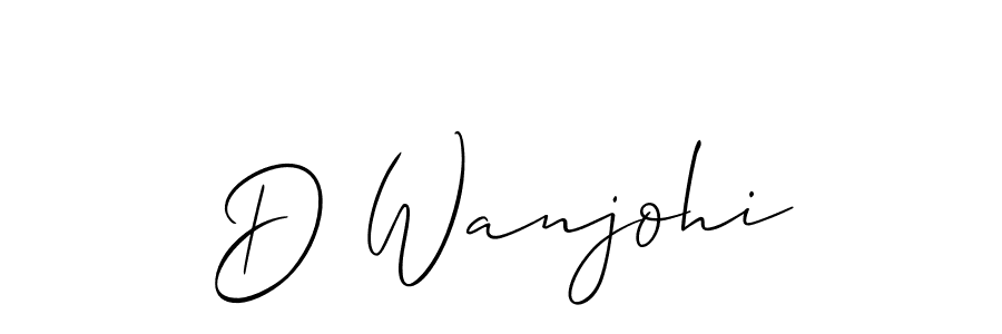 Design your own signature with our free online signature maker. With this signature software, you can create a handwritten (Allison_Script) signature for name D Wanjohi. D Wanjohi signature style 2 images and pictures png